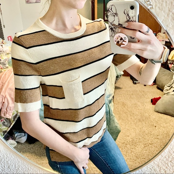 J Crew Merino Wool Short Sleeve Sweater 